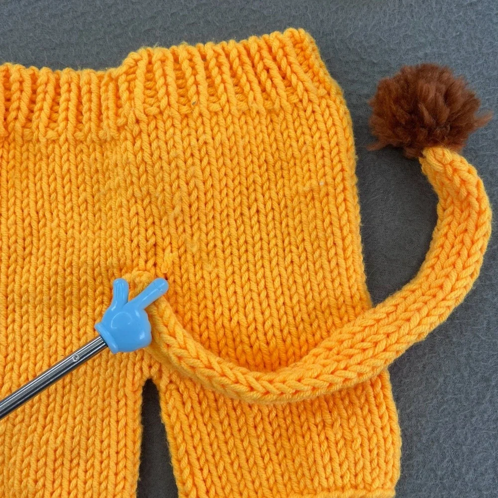 Handmade Unisex Baby Lion Costume Knit Hat and Shorts Set Orange Newborn Safari